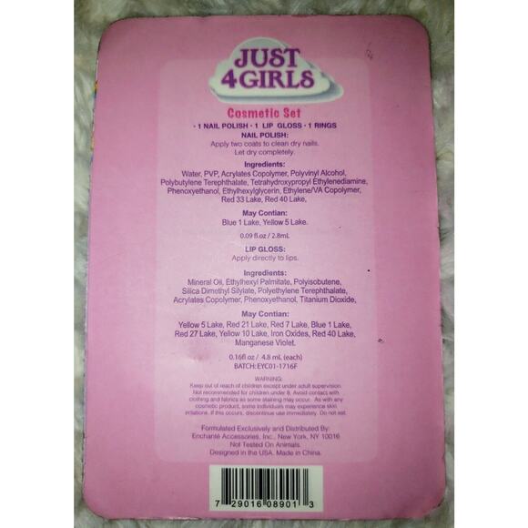 Just 4 Girls 3 Piece Swirl Gel Cosmetics Set Brand New In Package - Picture 2 of 3